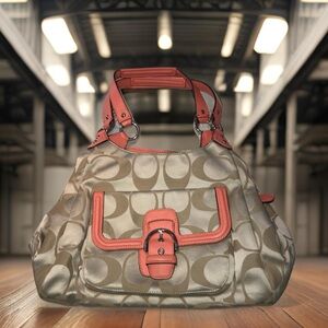 Coach Tan and Coral Women's Bag